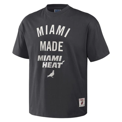 Shop Staple Nba X  Anthracite Miami Heat Heavyweight Oversized T-shirt
