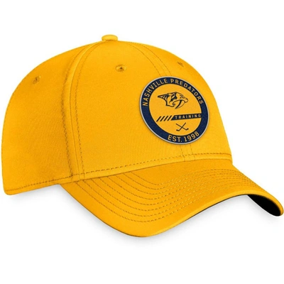 Shop Fanatics Branded Gold Nashville Predators Authentic Pro Team Training Camp Practice Flex Hat
