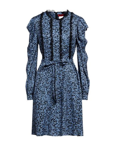 Shop Max & Co . Woman Mini Dress Midnight Blue Size 12 Viscose
