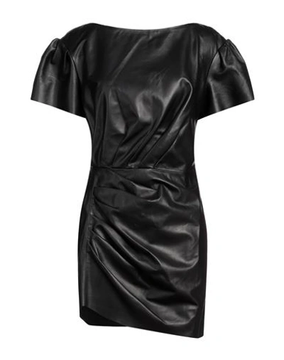 Shop Dsquared2 Woman Mini Dress Black Size 6 Ovine Leather