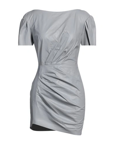 Shop Dsquared2 Woman Mini Dress Light Grey Size 2 Ovine Leather