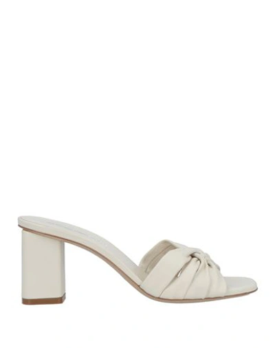 Shop Emporio Armani Woman Sandals Cream Size 7.5 Leather In White