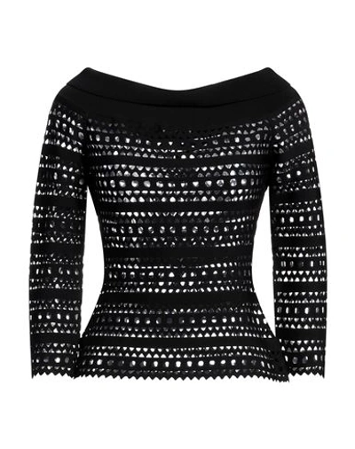 Shop Alaïa Woman T-shirt Black Size 8 Viscose, Polyester, Polyamide, Elastane