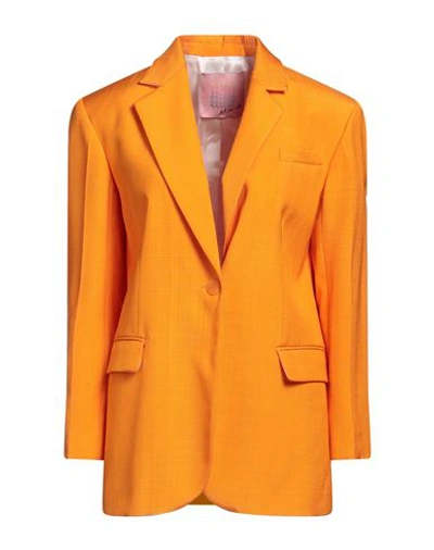 Shop Sandro Woman Blazer Orange Size 10 Viscose