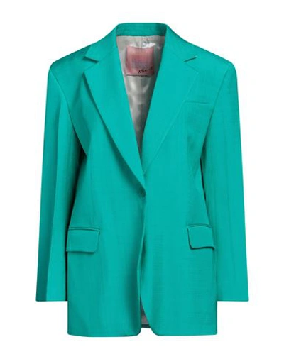 Shop Sandro Woman Blazer Turquoise Size 10 Viscose In Blue