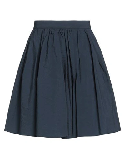 Shop Moncler Woman Mini Skirt Midnight Blue Size 6 Cotton