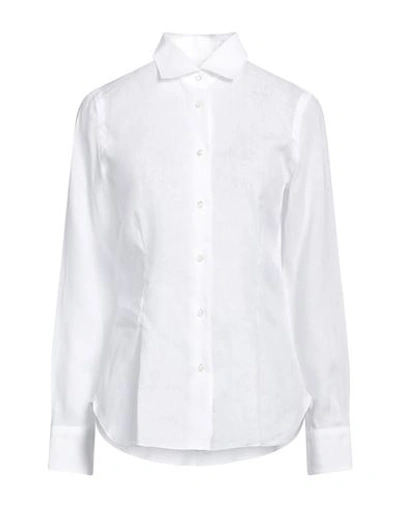 Shop Barba Napoli Woman Shirt White Size 8 Linen