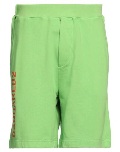 Dsquared2 Man Shorts & Bermuda Shorts Green Size S Cotton, Elastane In Green