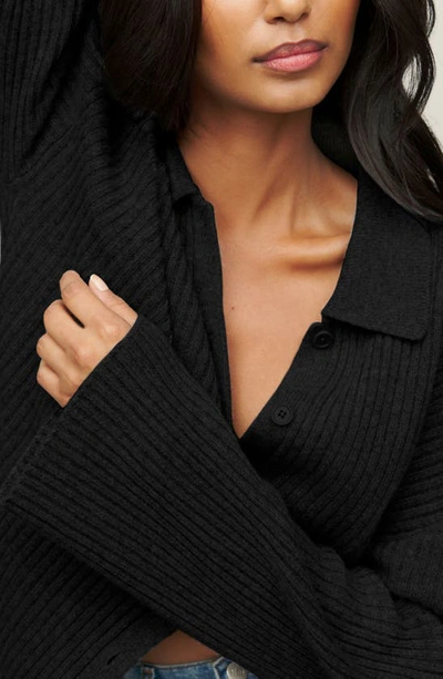 Shop Reformation Fantino Recycled Cashmere Blend Cardigan In Black