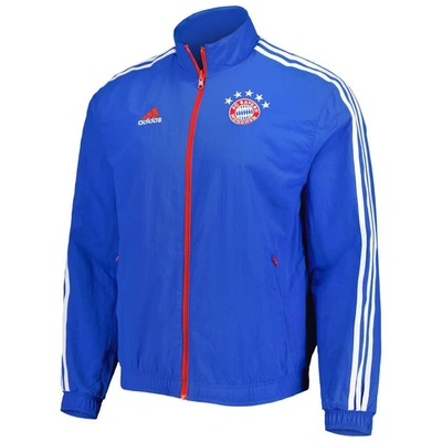 Shop Adidas Originals Adidas Blue Bayern Munich 2022/23 On-field Team Logo Anthem Reversible Full-zip Jacket