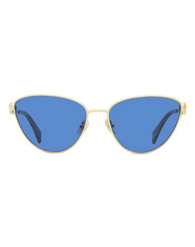 Shop Lanvin Rateau Cat-eye Lnv112s Sunglasses Woman Sunglasses Blue Size 59 Metal, Acetate