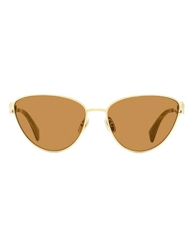 Shop Lanvin Rateau Cat-eye Lnv112s Sunglasses Woman Sunglasses Brown Size 59 Metal, Acetate