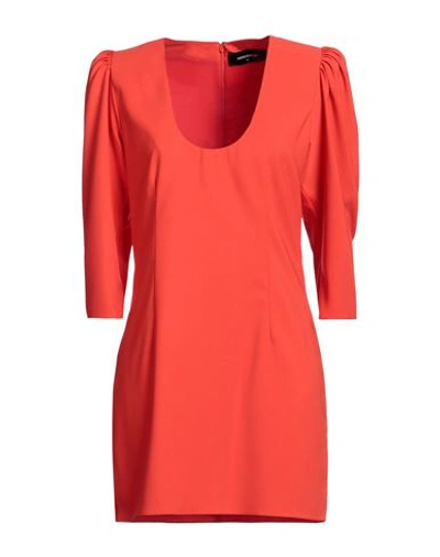 Shop Dsquared2 Woman Mini Dress Tomato Red Size 8 Polyester, Elastane