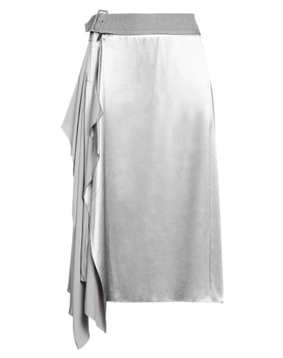 Shop Fendi Woman Midi Skirt Grey Size 8 Viscose