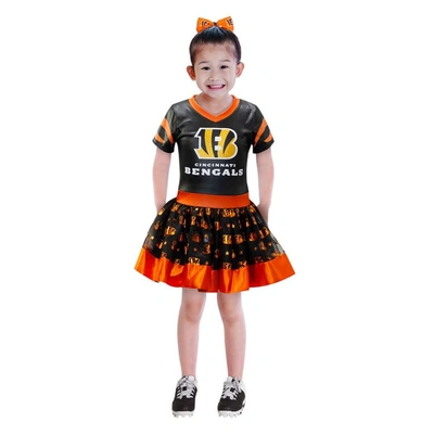 Shop Jerry Leigh Girls Youth Black Cincinnati Bengals Tutu Tailgate Game Day V-neck Costume