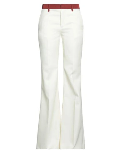 Shop Dsquared2 Woman Pants Off White Size 10 Polyester, Virgin Wool, Silk