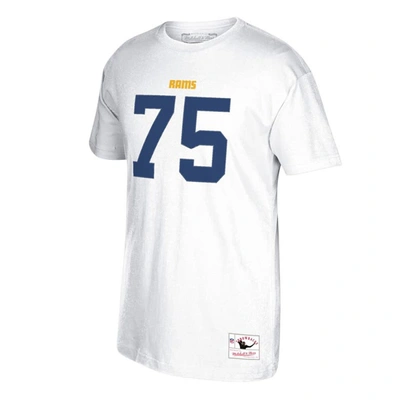 Shop Mitchell & Ness Deacon Jones White Los Angeles Rams Retired Player Logo Name & Number T-shirt