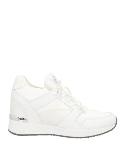Shop Michael Michael Kors Woman Sneakers White Size 7.5 Bovine Leather, Polyester, Elastane, Rubber