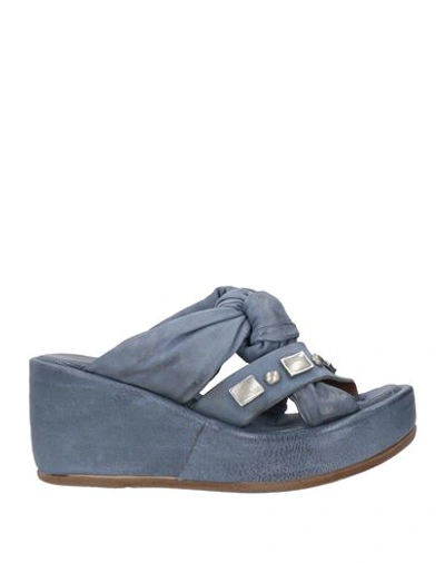 Shop As98 A. S.98 Woman Sandals Slate Blue Size 8 Soft Leather