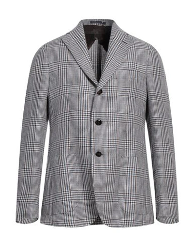 Shop Barba Napoli Man Blazer White Size 44 Linen, Alpaca Wool, Silica Fiber