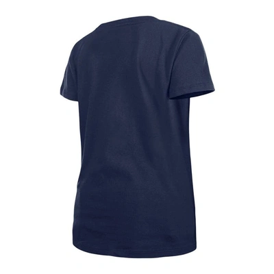 Shop New Era Girls Youth  Navy Milwaukee Brewers Flip Sequin Team V-neck T-shirt
