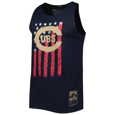 Shop Mitchell & Ness Navy Chicago Cubs Cooperstown Collection Stars And Stripes Tank Top