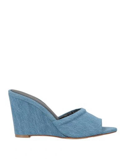 Ilio Smeraldo Woman Sandals Light Blue Size 11 Textile Fibers In Blue