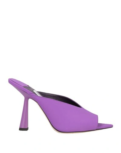 Shop Jimmy Choo Woman Sandals Purple Size 8 Lycra