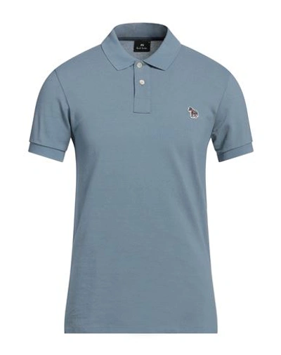Shop Ps By Paul Smith Ps Paul Smith Man Polo Shirt Slate Blue Size M Cotton