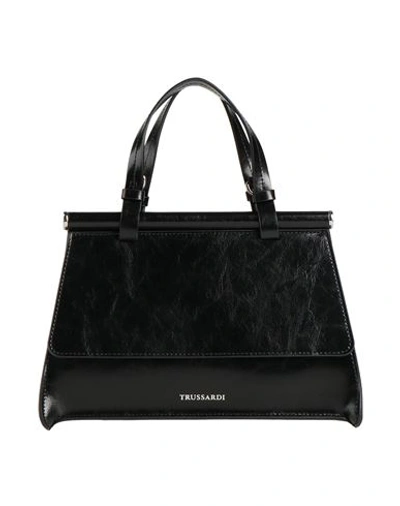 Shop Trussardi Woman Handbag Black Size - Cow Leather, Polyurethane Resin