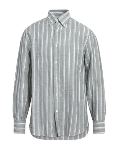 Shop Brunello Cucinelli Man Shirt Sage Green Size L Linen, Cotton