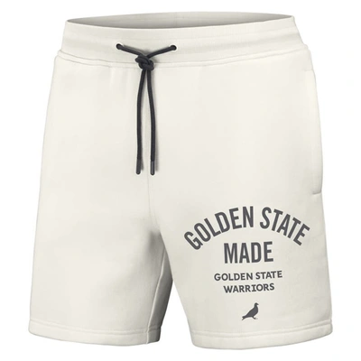 Shop Staple Nba X  Cream Golden State Warriors Heavyweight Fleece Shorts