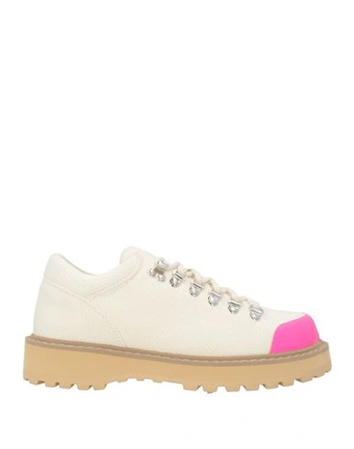 Shop Diemme Woman Lace-up Shoes Cream Size 8 Elastic Fibres In White
