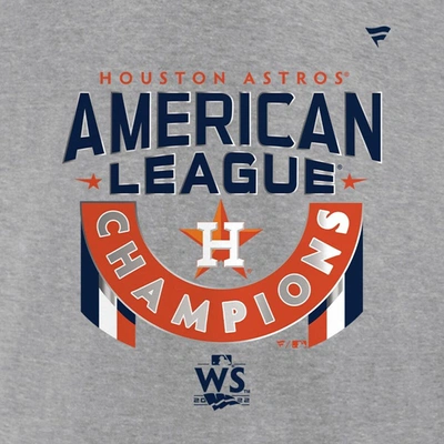 Shop Fanatics Branded Heather Gray Houston Astros 2022 American League Champions Locker Room Pullover Hoo