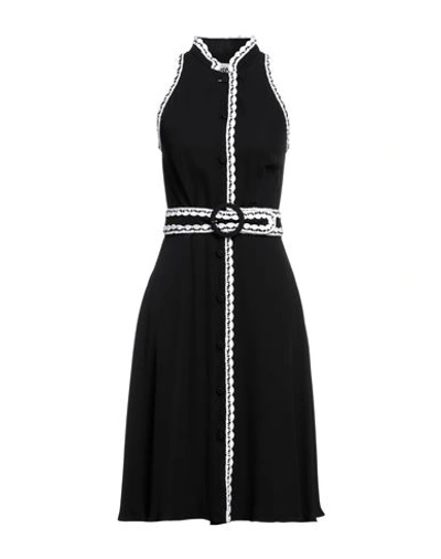 Shop Moschino Woman Midi Dress Black Size 4 Silk, Cotton