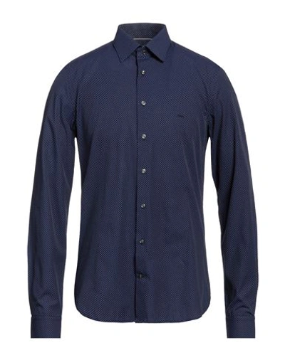 Shop Michael Kors Mens Man Shirt Blue Size 16 Cotton