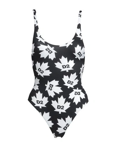 Shop Dsquared2 Woman One-piece Swimsuit Black Size 6 Polyamide, Elastane