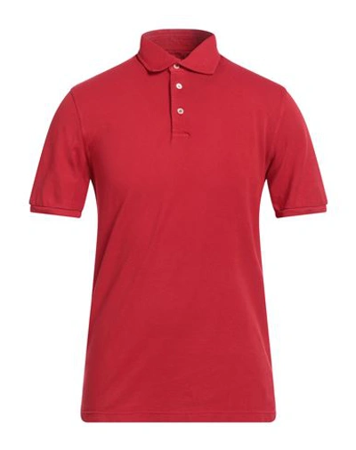 Shop Fedeli Man Polo Shirt Red Size 40 Cotton
