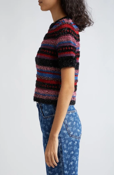 Shop Molly Goddard Jordan Tinsel Knit Top In Black Multi