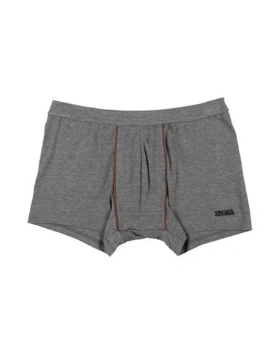 Shop Zegna Man Boxer Lead Size 3xl Lyocell, Cashmere In Grey