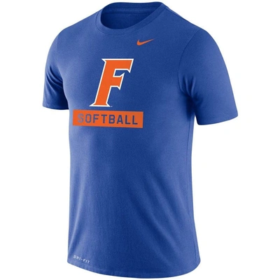 Shop Nike Royal Florida Gators Softball Drop Legend Slim Fit Performance T-shirt