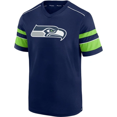 Fanatics Men's Dk Metcalf College Navy Seattle Seahawks Hashmark Name And Number V-neck T-shirt In Navy