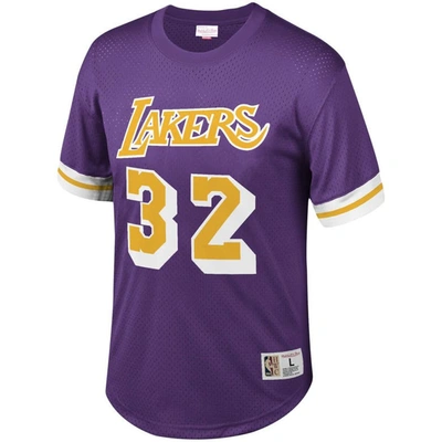 Shop Mitchell & Ness Magic Johnson Purple Los Angeles Lakers Mesh T-shirt