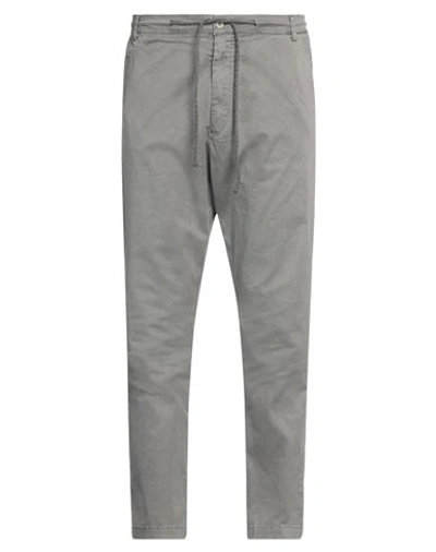 Shop Daub Man Pants Lead Size 38 Cotton, Elastane In Grey