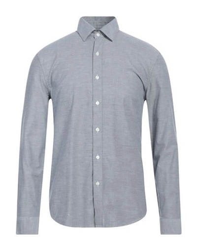 Shop Michael Kors Mens Man Shirt Navy Blue Size 3xl Cotton, Elastane