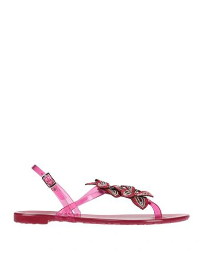 Nanumea Woman Thong Sandal Fuchsia Size 9 Rubber In Pink