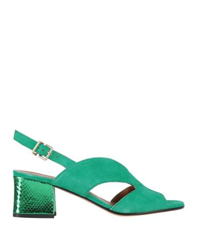 Shop Le Gazzelle Woman Sandals Green Size 6 Leather