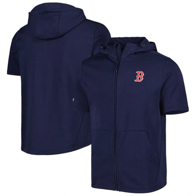 Shop Levelwear Navy Boston Red Sox Recruit Full-zip Short Sleeve Hoodie