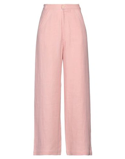 Shop Mii Woman Pants Light Pink Size S Linen