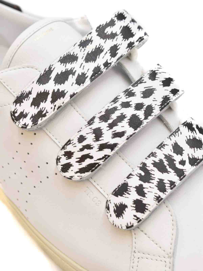 Shop Celine Leather Sneakers In Blanco